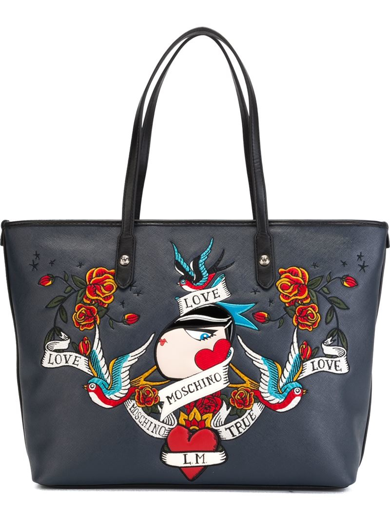 love moschino embroidered bag