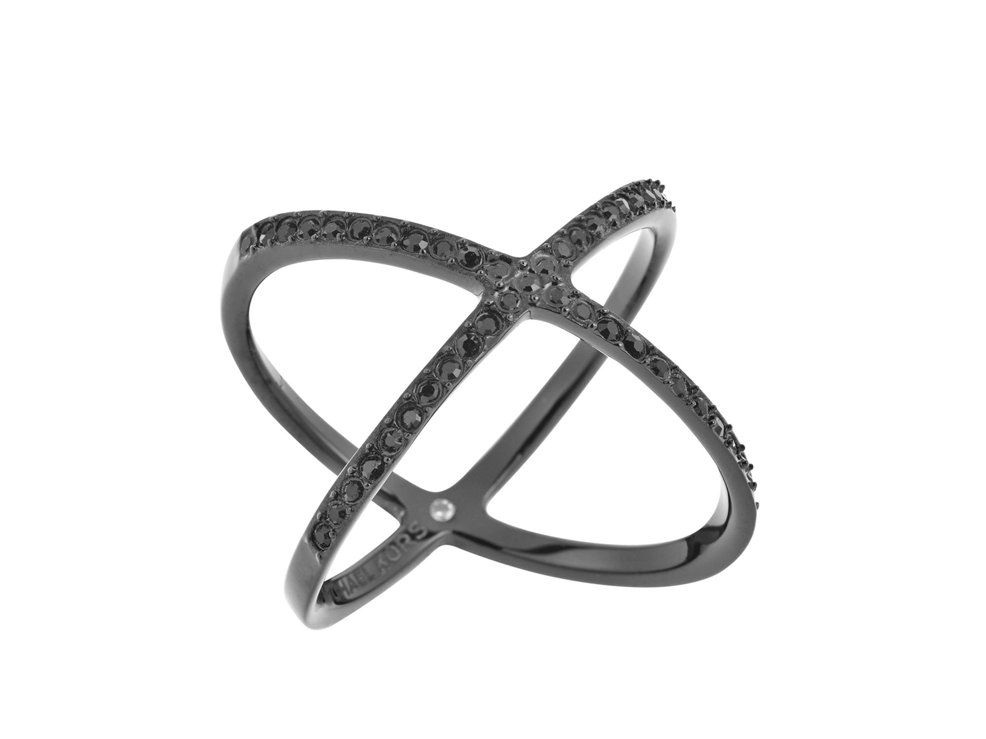 Michael Kors Pavé X Ring in Black - Lyst