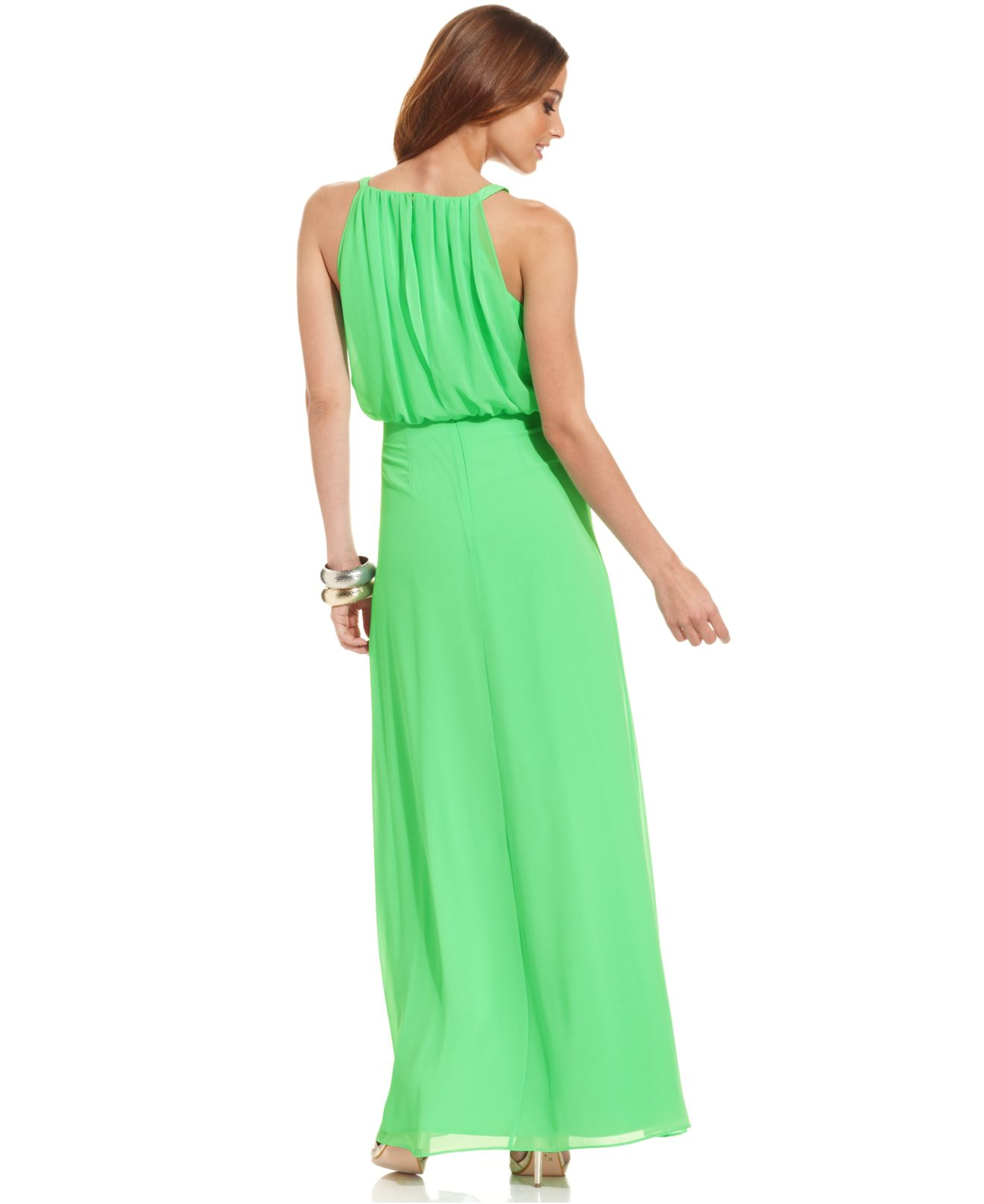 Lyst - Vince Camuto Sleeveless Blouson Maxi Dress in Green