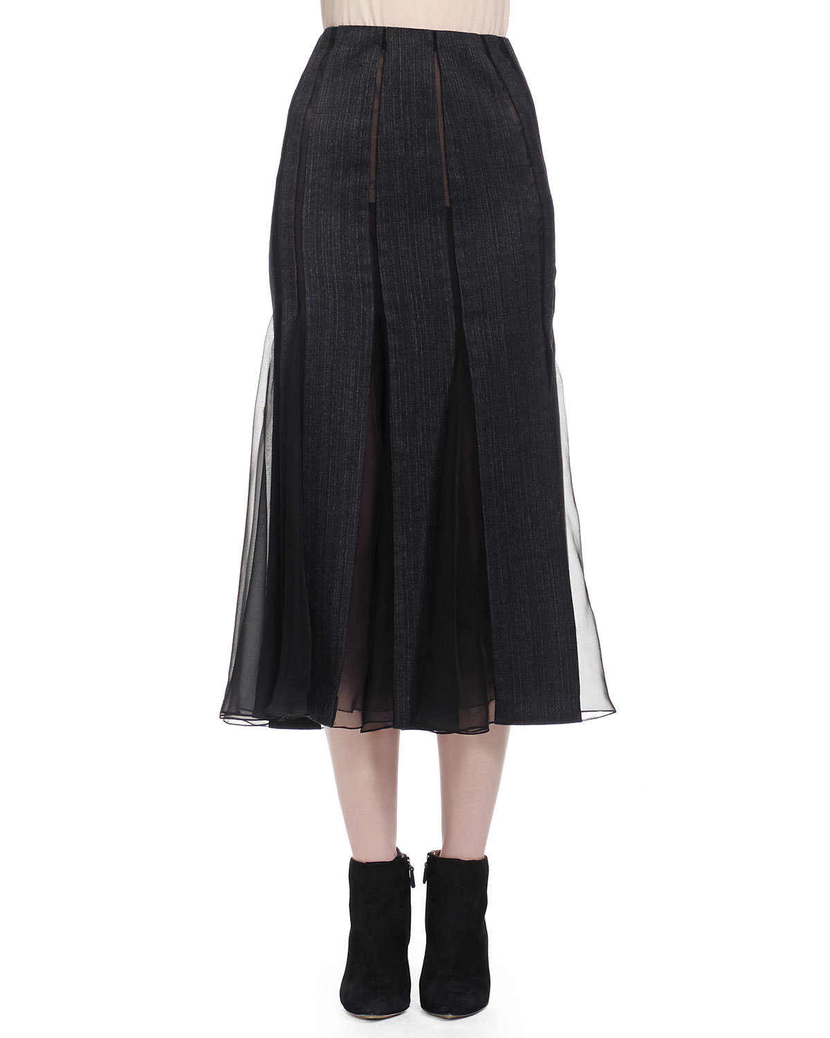 gray chiffon skirt