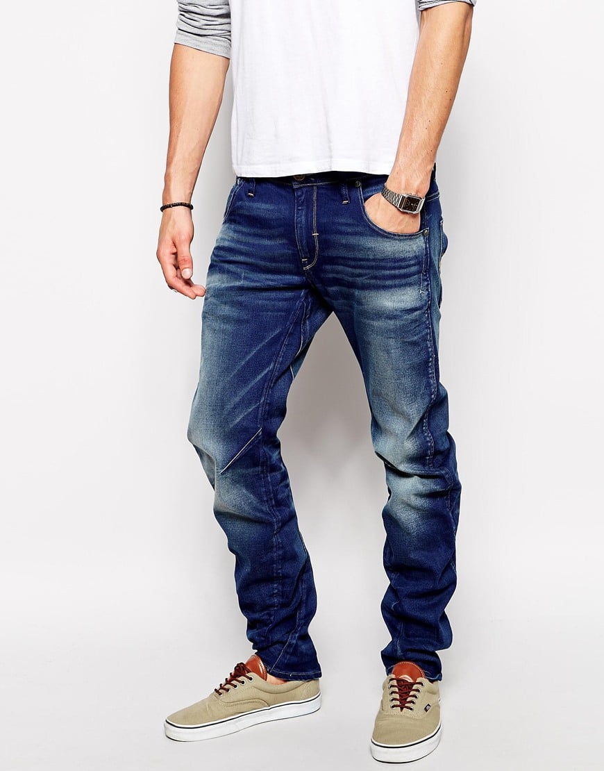 G-Star Raw Mens Arc 3D Slim Jeans Medium Aged Destroy