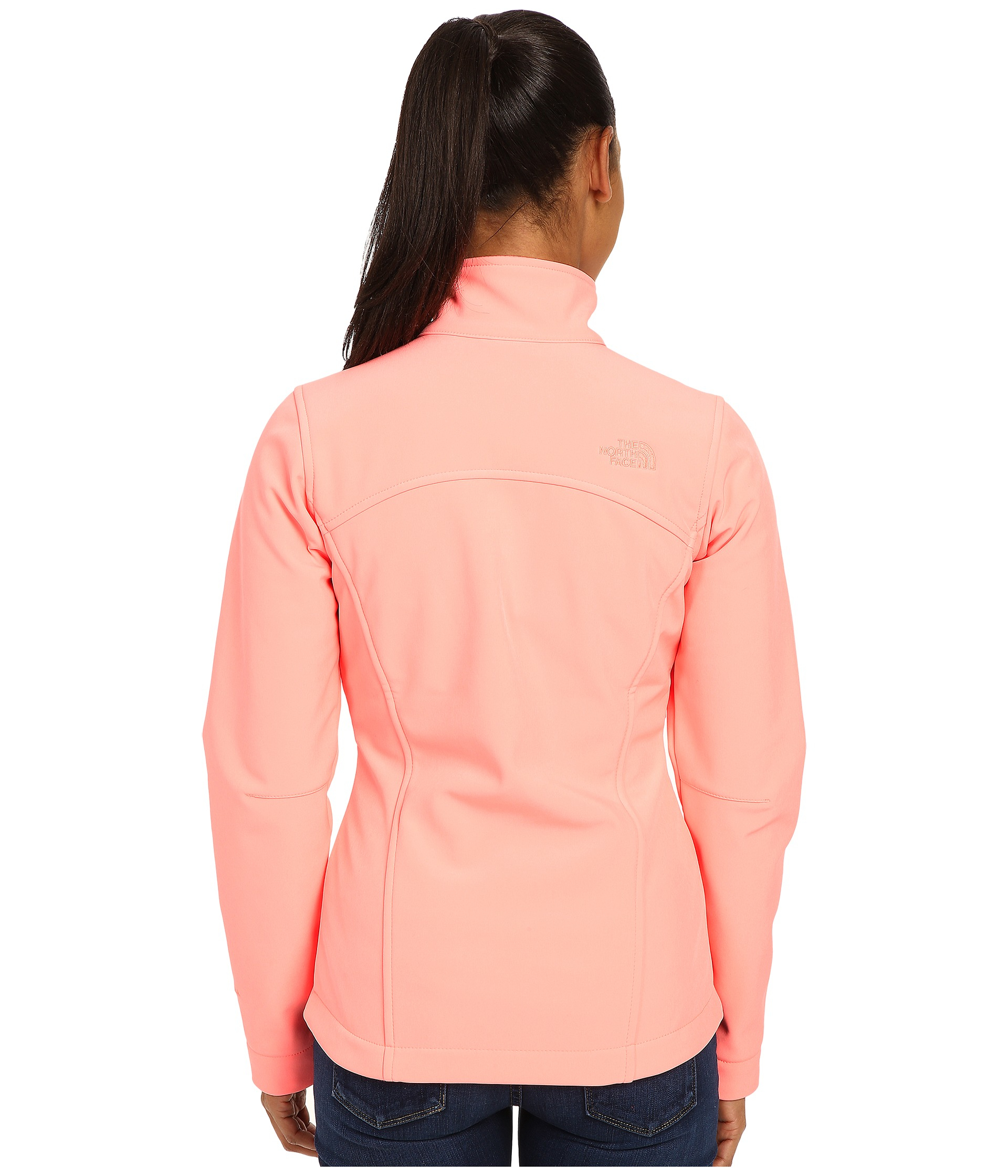 peach north face jacket