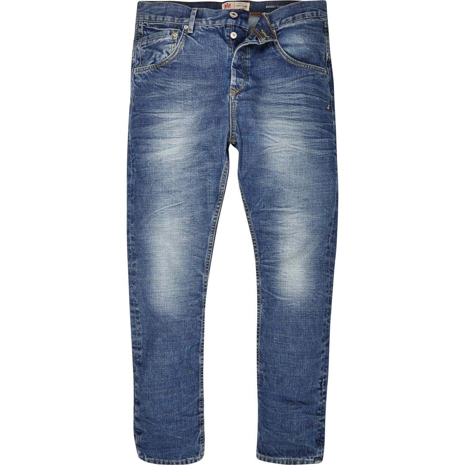 River Island Light Wash Chester Tapered Jeans in Blue for Men | Lyst