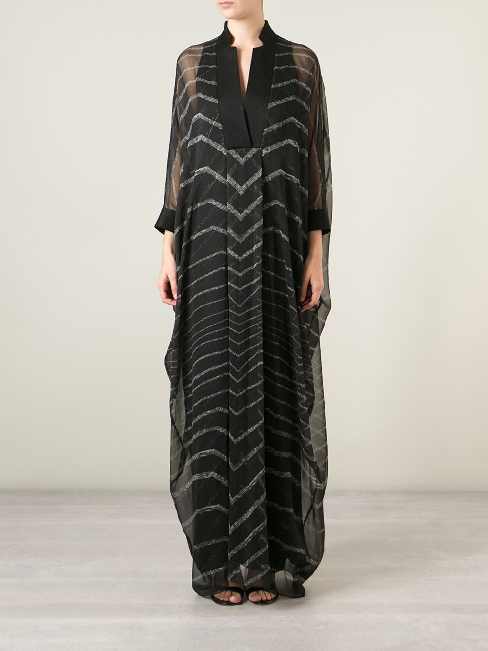 Halston Printed Kaftan Maxi Dress in 