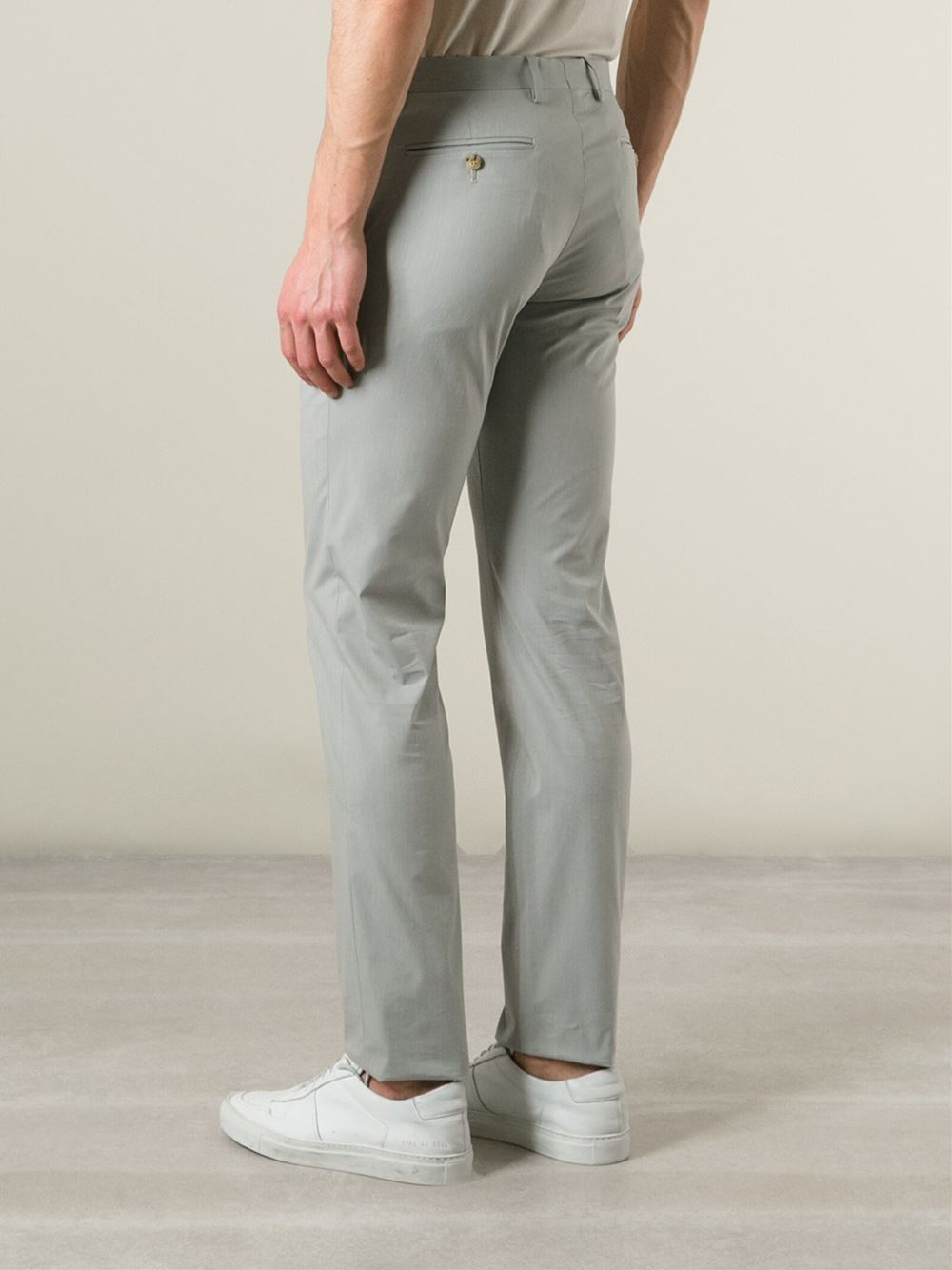 Giorgio Armani Classic Chino Trousers in Grey (Gray) for Men - Lyst