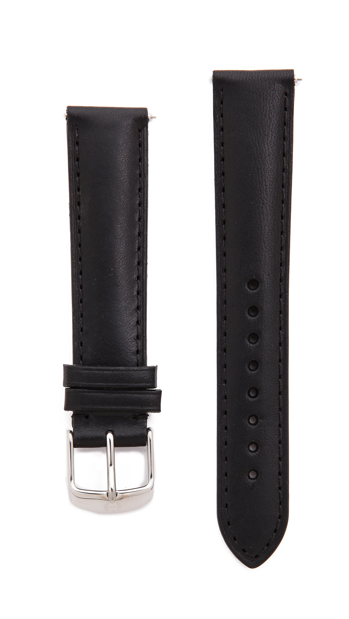 Michele 18mm Calfskin Leather Watch Strap Black Lyst