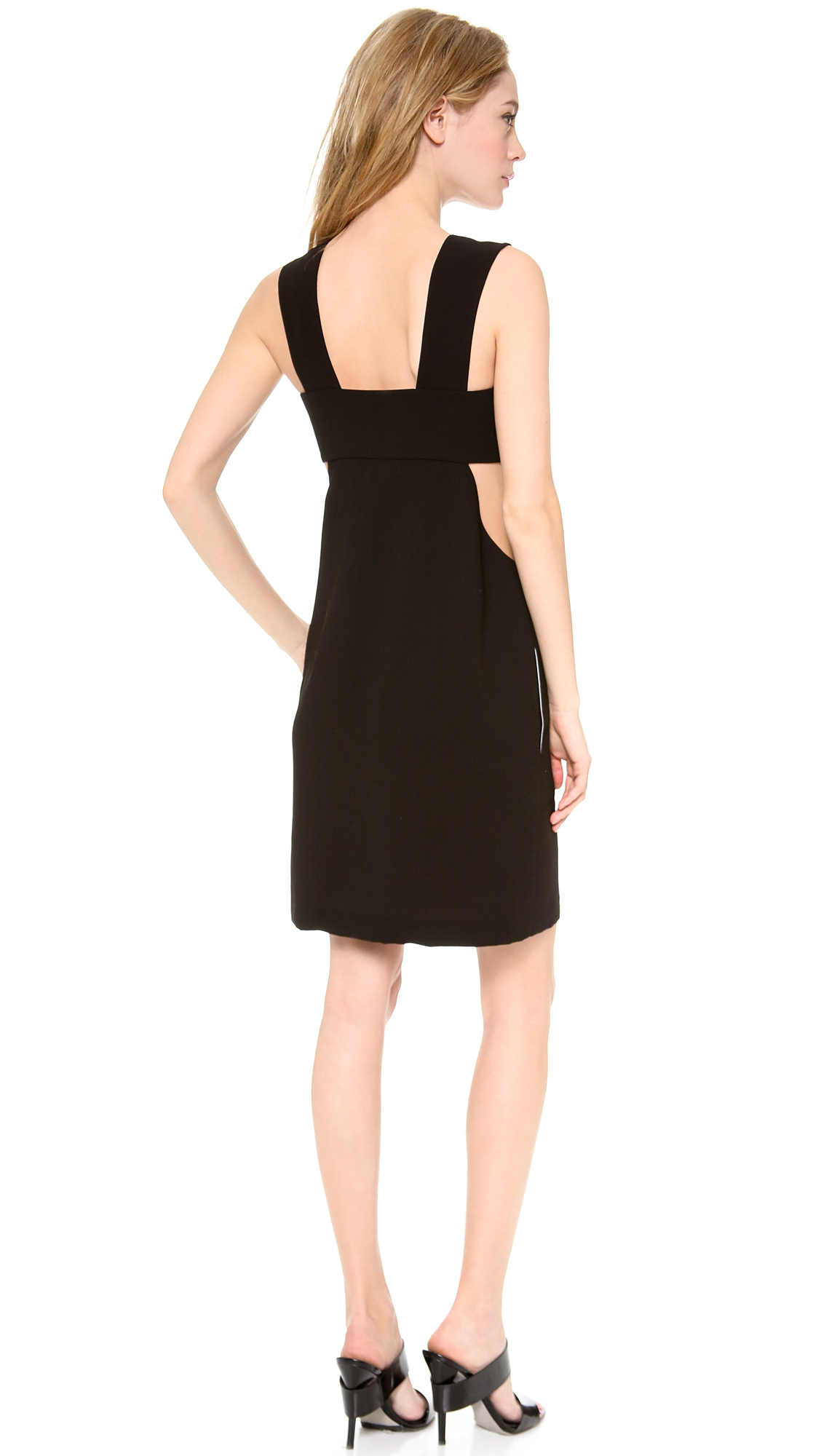 T By Alexander Wang Low V Dress with Bandeau in Black | Lyst