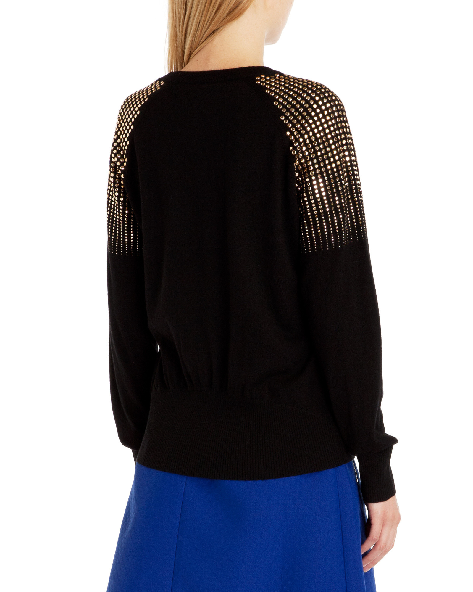 Ted Baker Fairia Stud Detail Sweater in Black Lyst