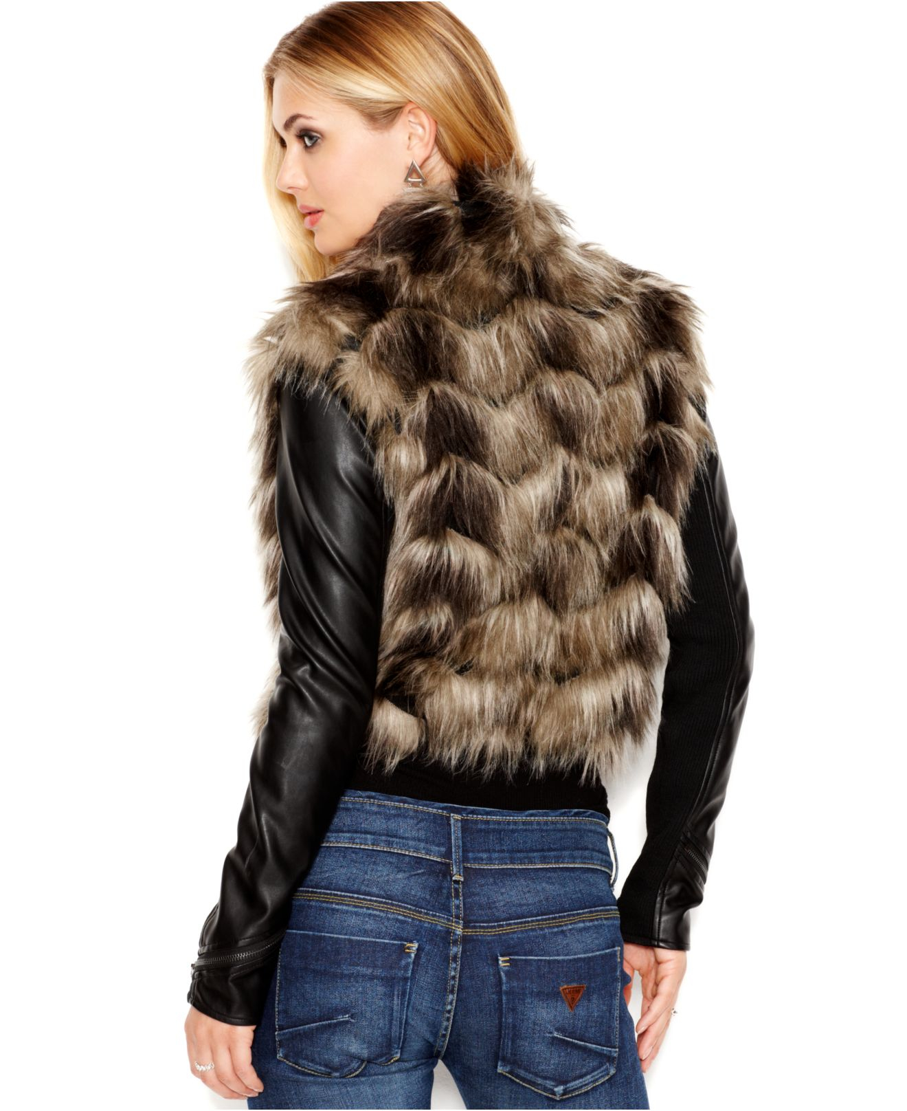 AJh,guess leather fur jacket,hrdsindia.org