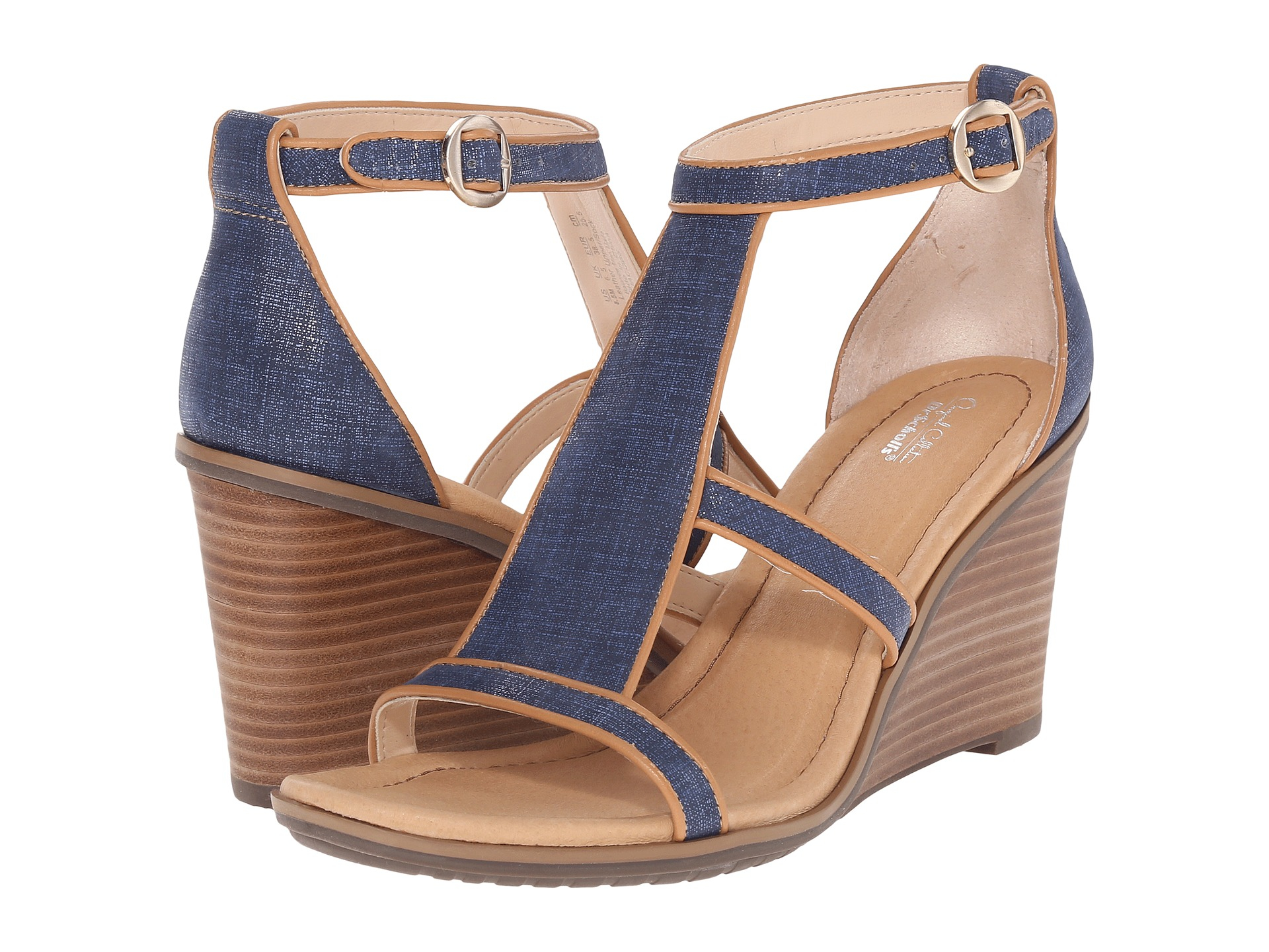 womens denim wedge sandals