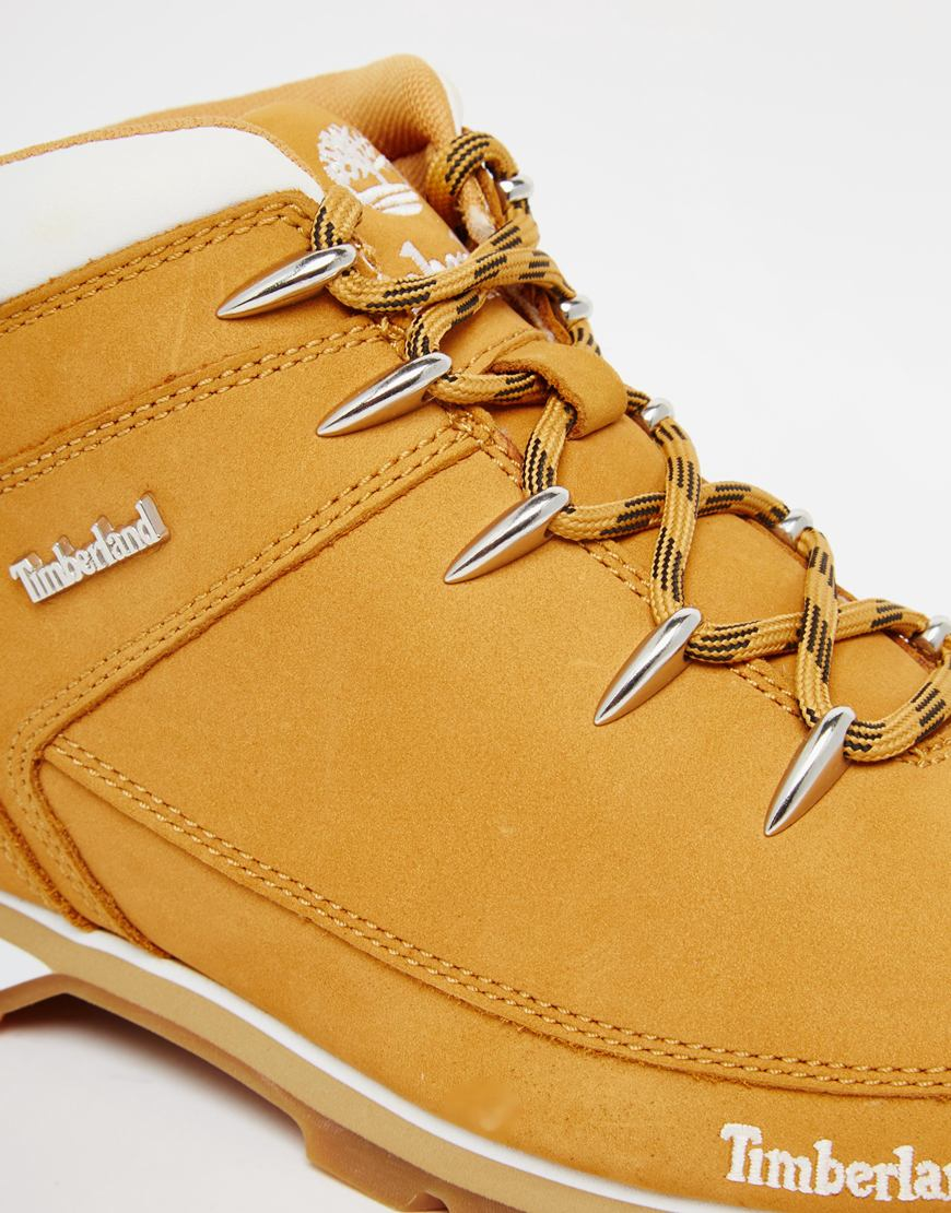 Timberland Euro Hiker Boots - White Logo | Lyst