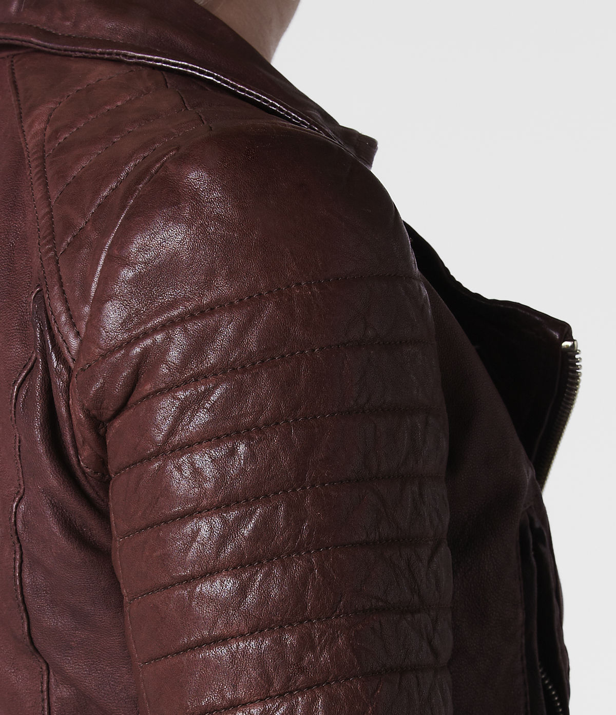 AllSaints Oxblood Biker Jacket in Red 