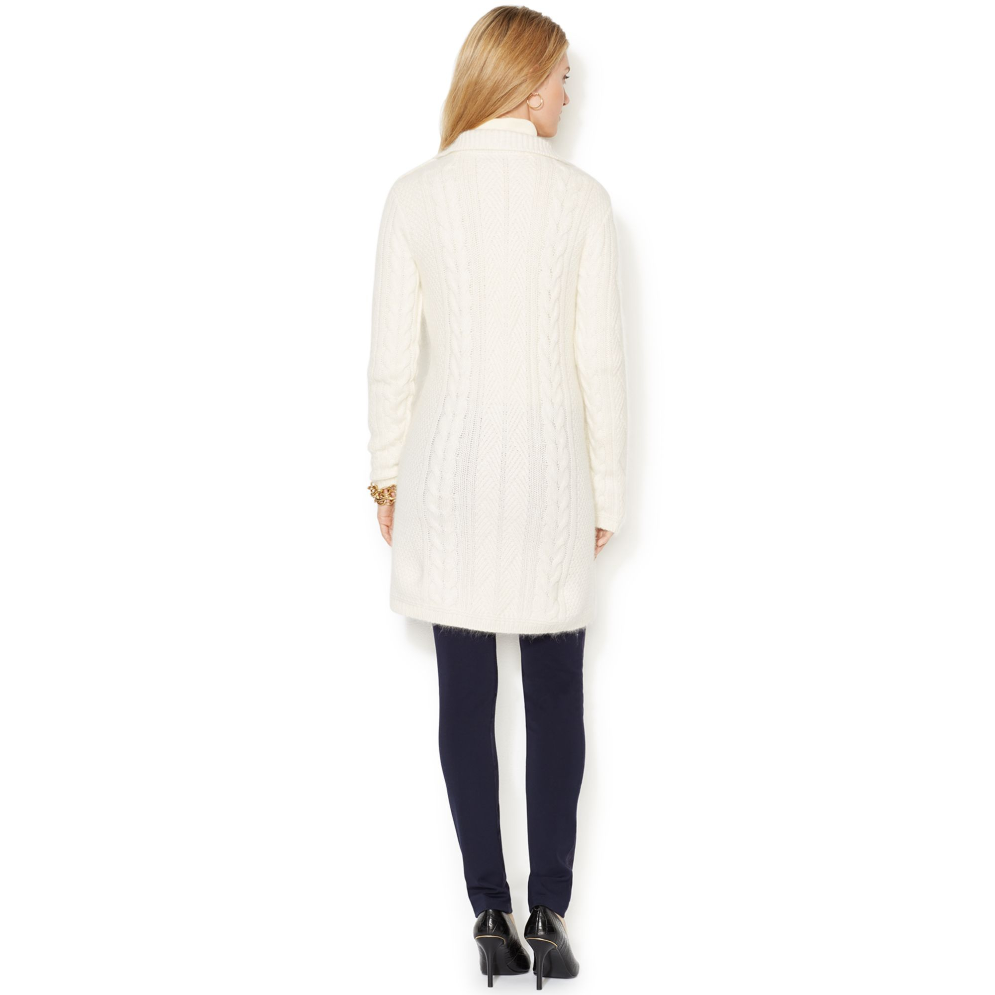 lauren ralph lauren beige double breasted cable knit sweater coat product 1 25531777 0 673023221 normal