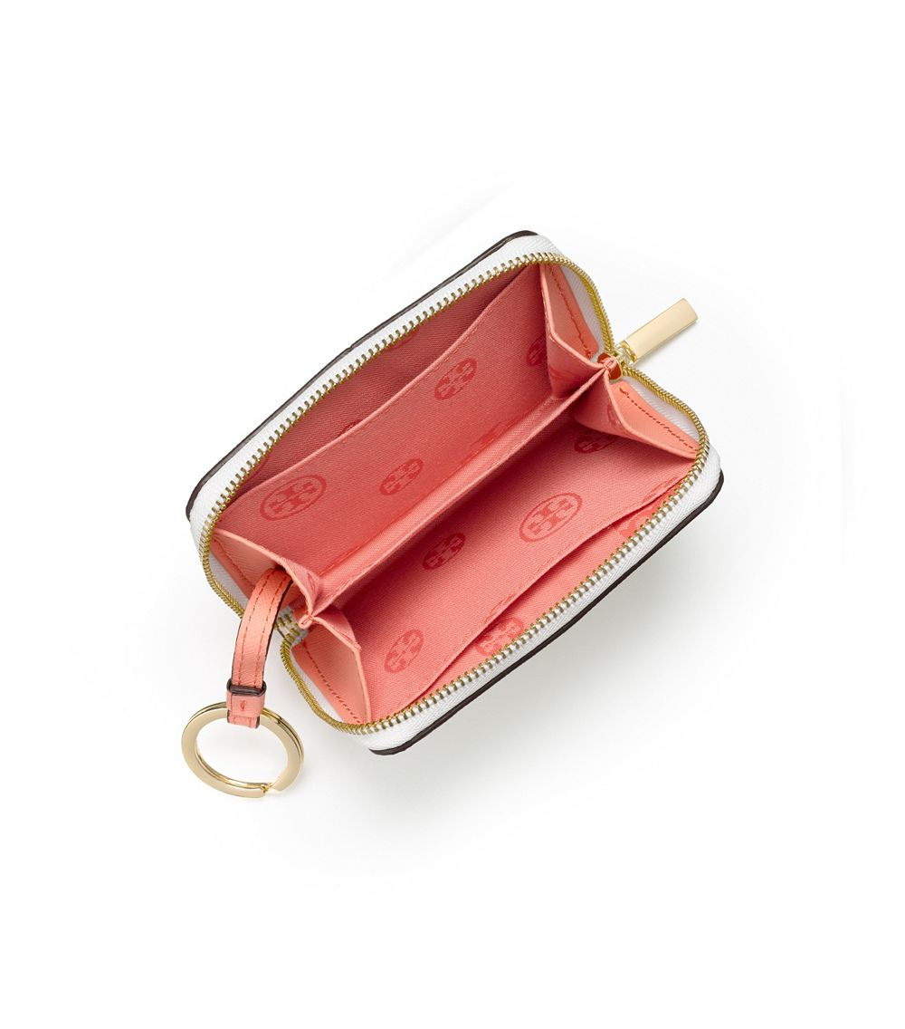 Tory Burch Robinson Zip Coin Case in White Lyst