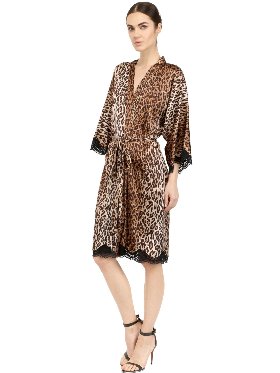 silk leopard robe