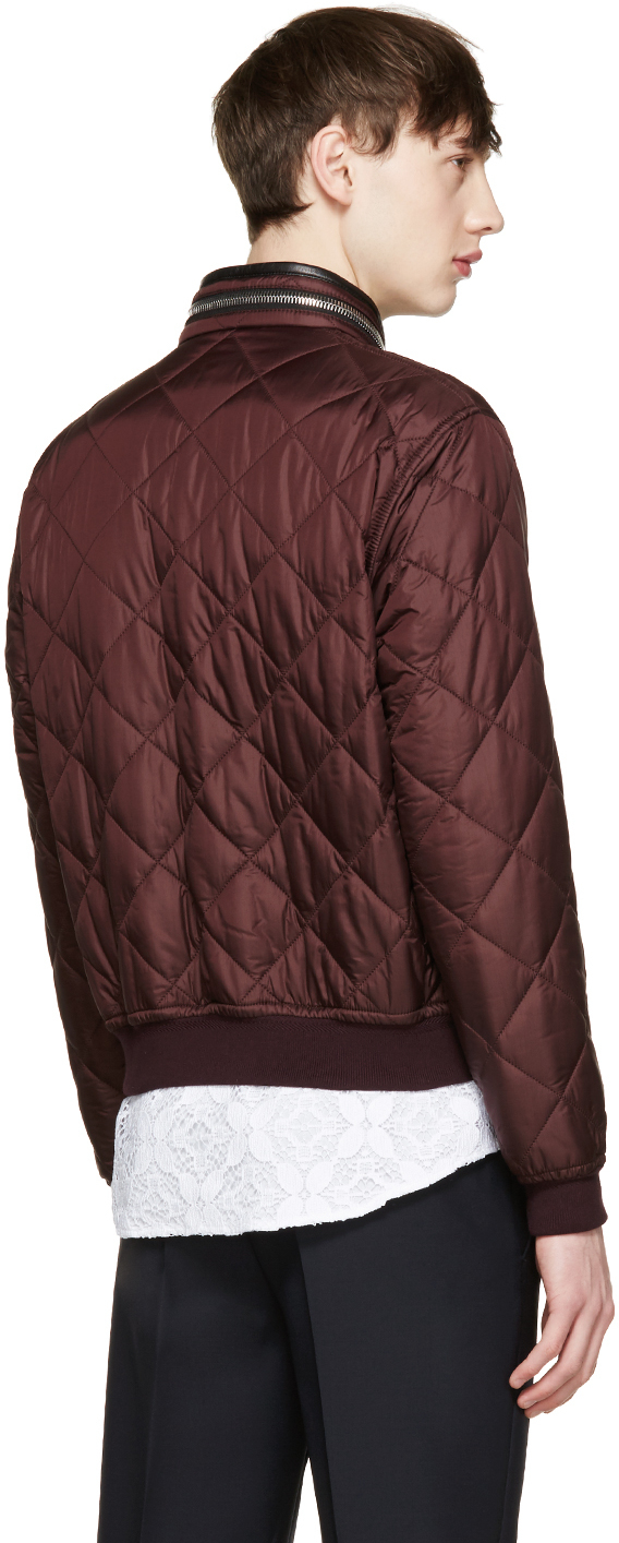 Quilted Bomber Jacket in Purple for Men 