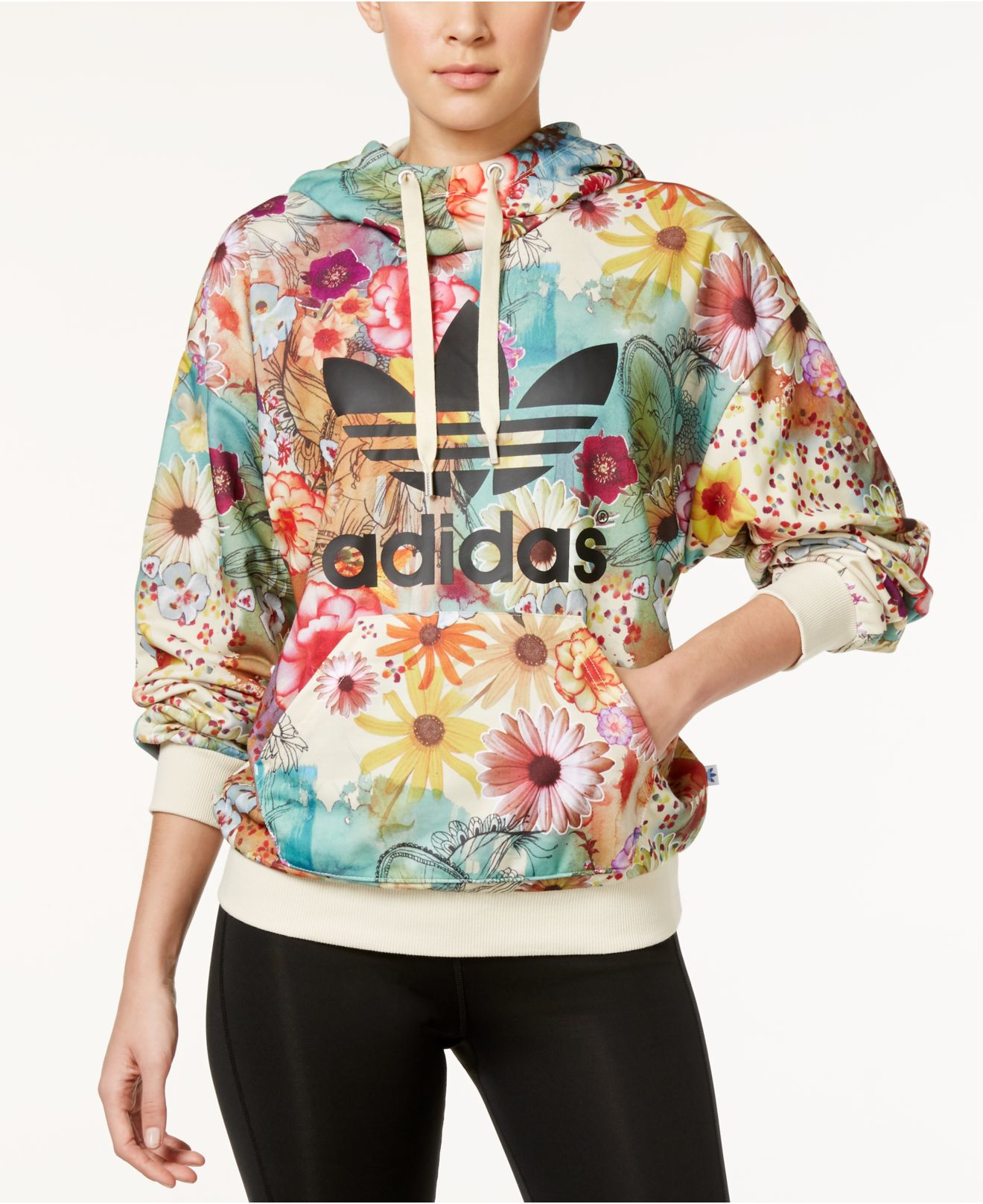 adidas Originals Denim Farm Confetti Trefoil Hoody | Lyst