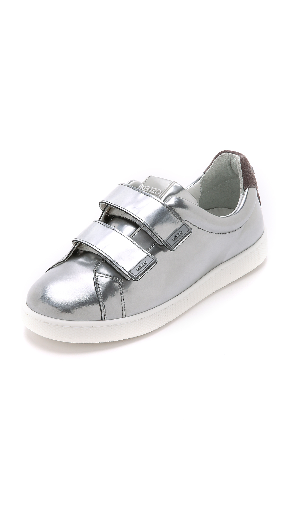 KENZO Metallic Velcro Sneakers - Silver 