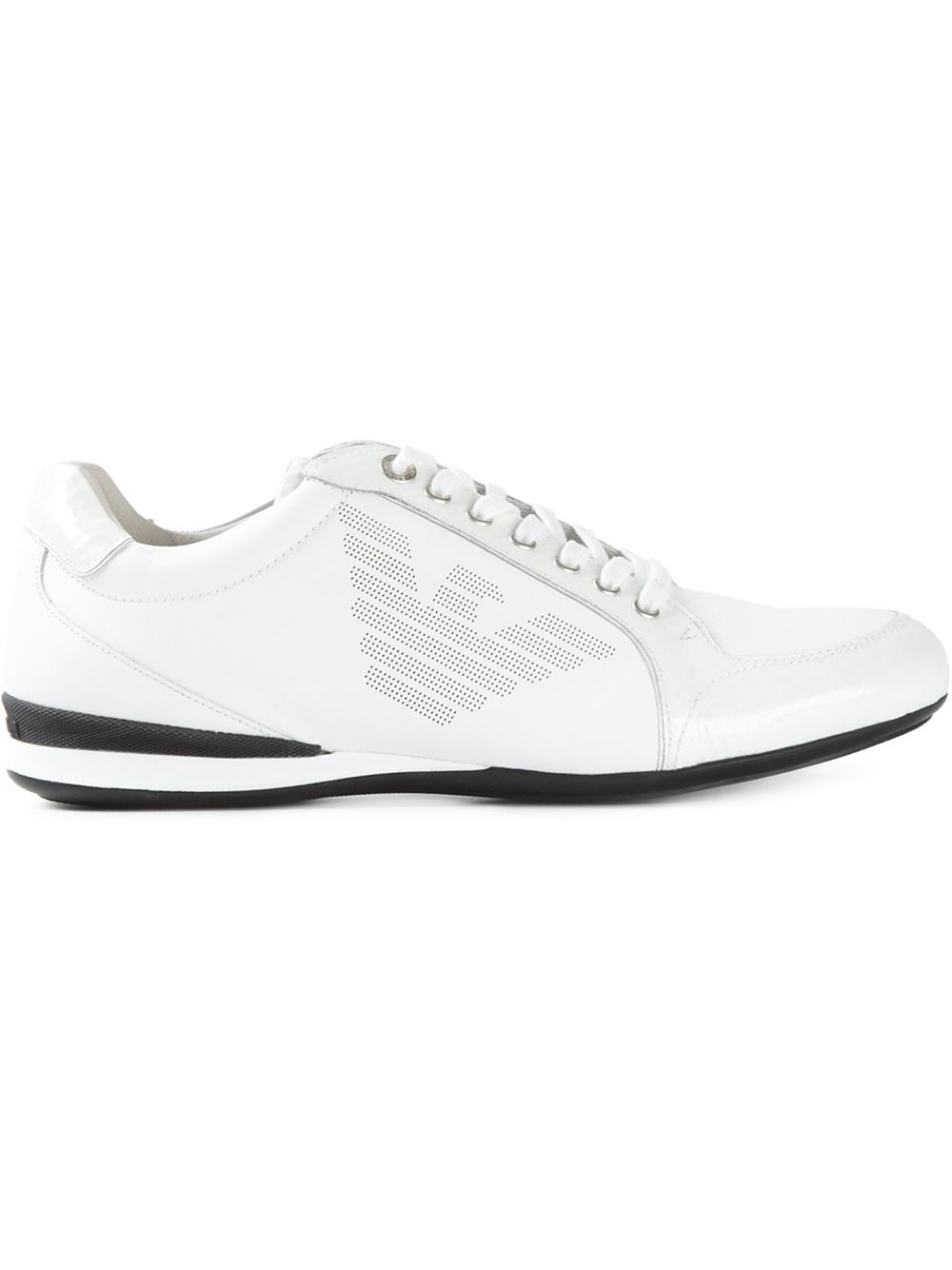 Emporio Armani Paneled Sneakers in White for Men | Lyst