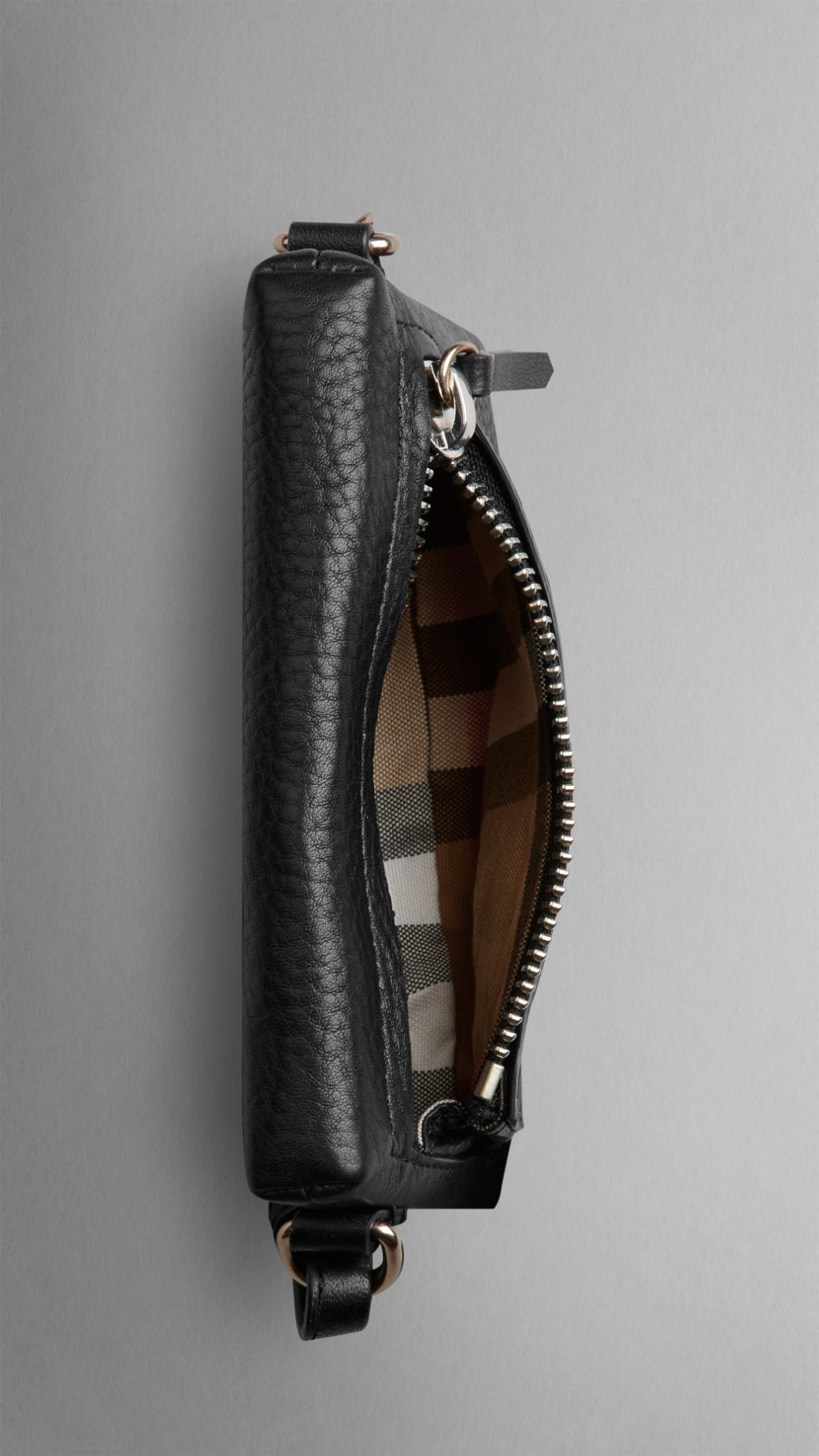 burberry triple zip grainy leather crossbody bag
