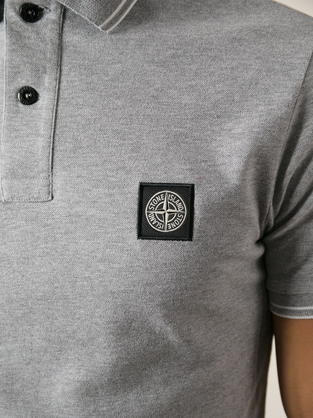 stone island grey polo shirt
