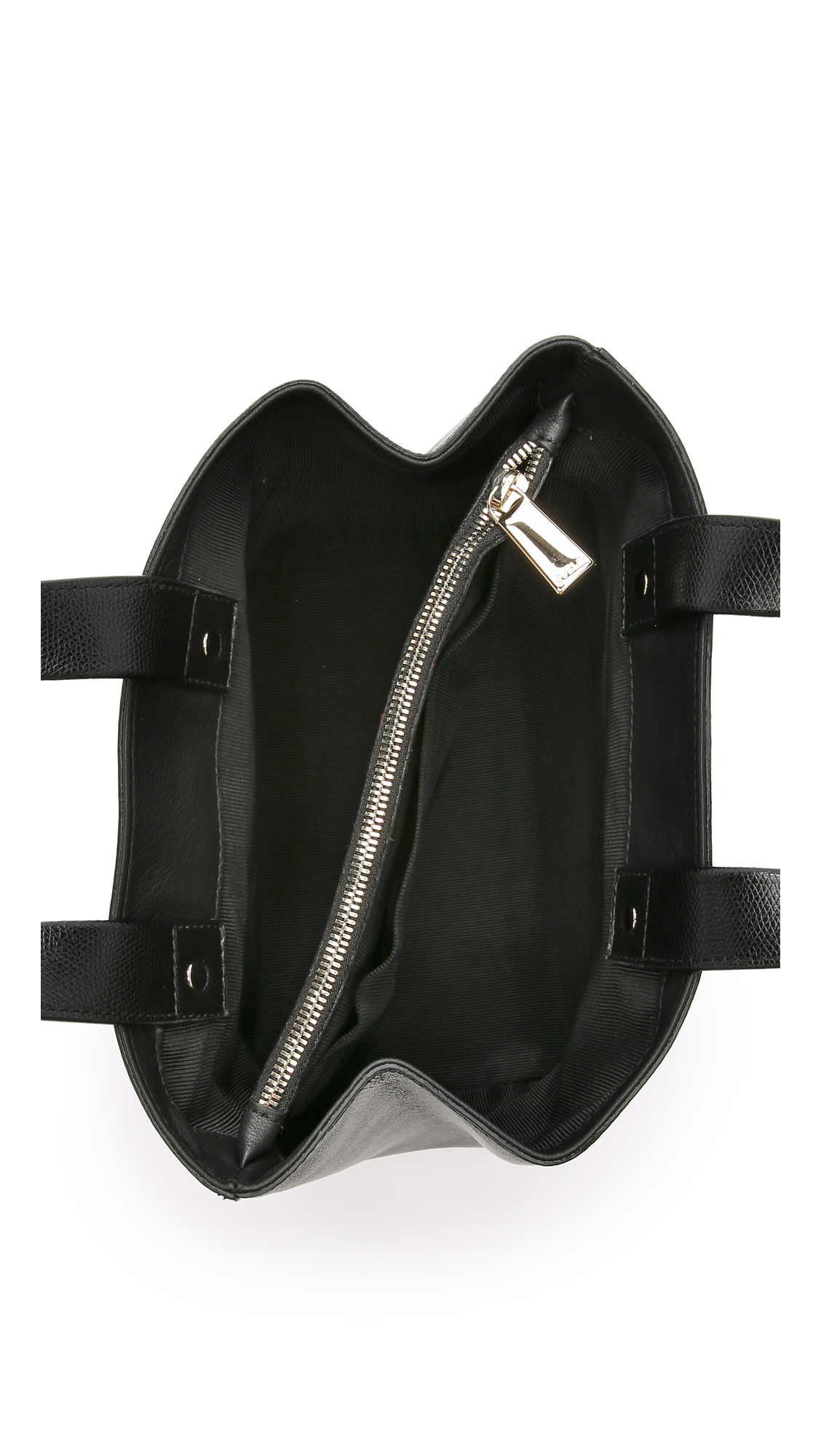 NWT Furla Onyx Black Pebbled Leather Small Elle Tote Bag $248
