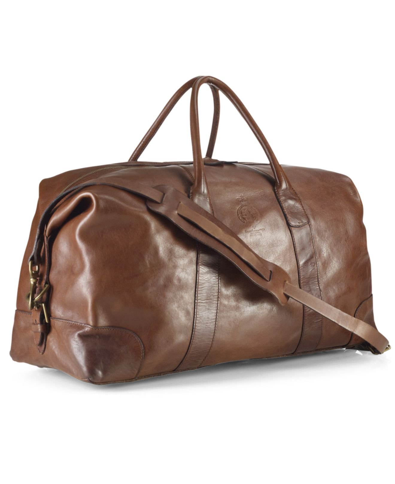 ralph lauren leather duffle bag