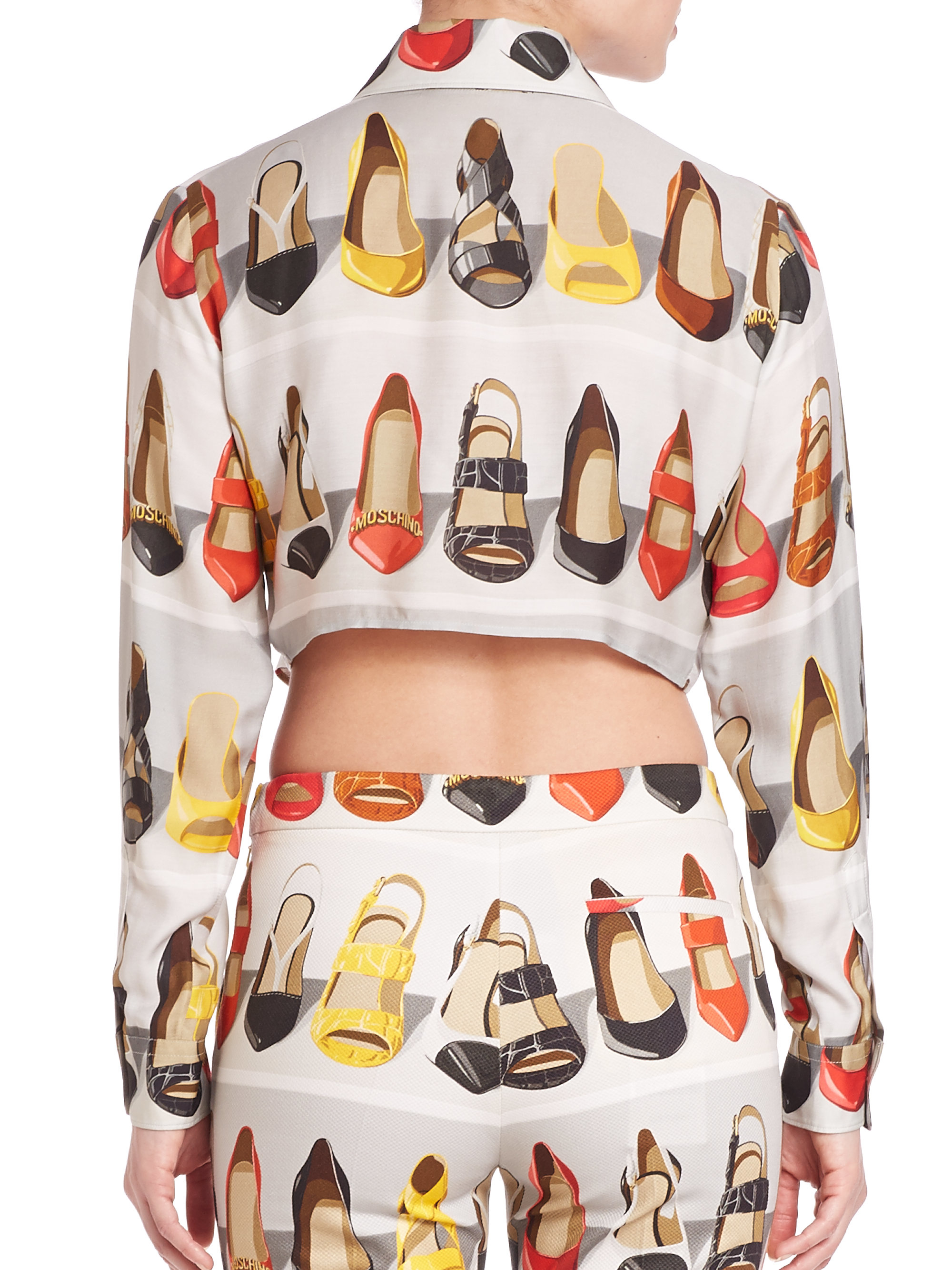 moschino shoe print coat