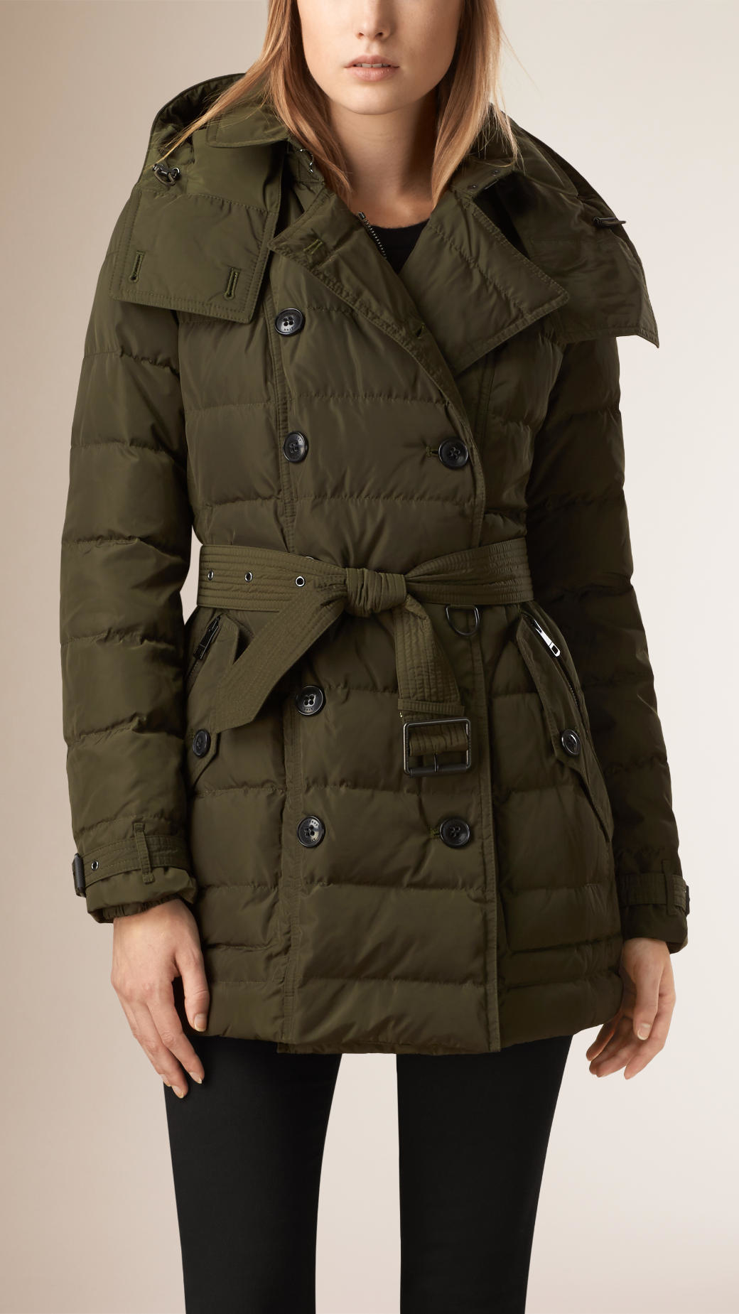Burberry Down-filled Puffer Coat With Detachable Hood in Olive (Green) |  Lyst