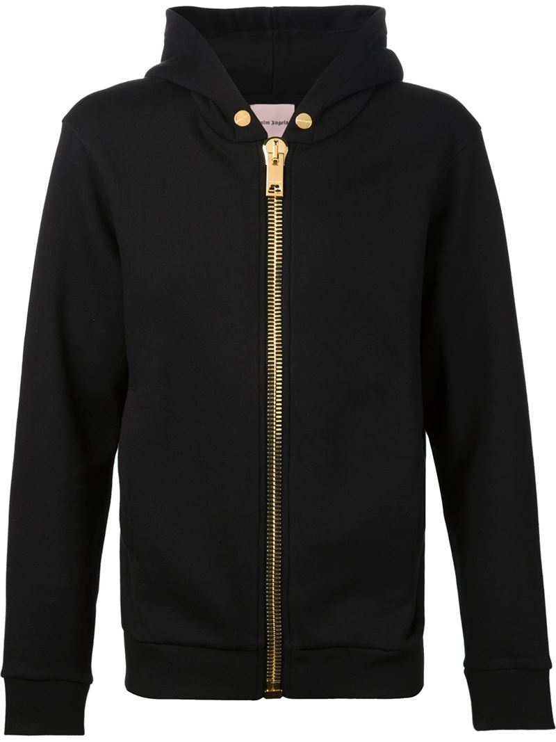 Palm Angels Oversized Zipper Hoodie in Black for Men - Lyst