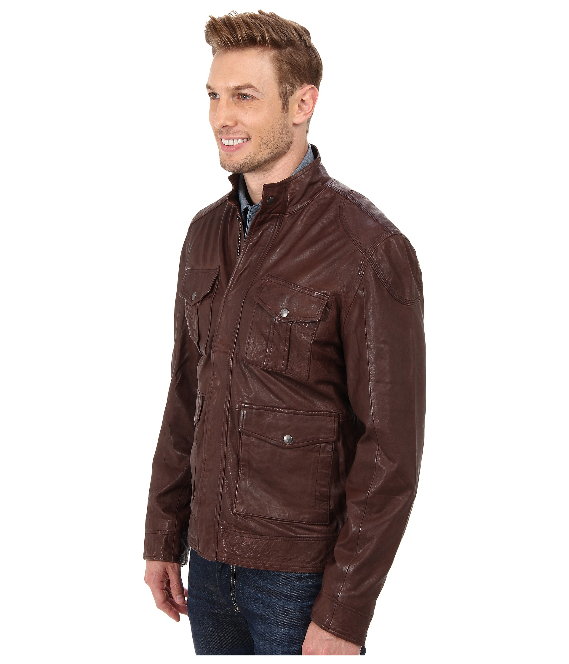 Lucky Brand Roadster Leather Jacket in 