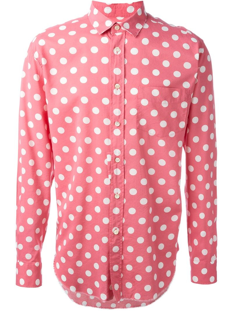 Saint Laurent Cotton Polka Dot Shirt for Men - Lyst