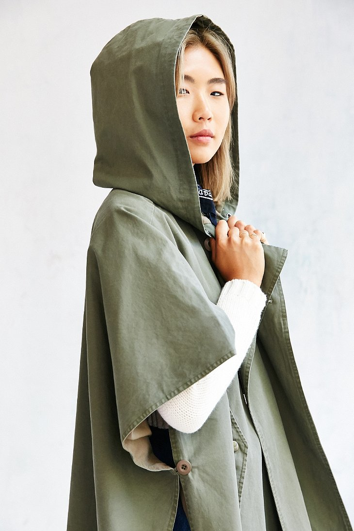 Lyst Bdg Military Poncho Jacket in Green
