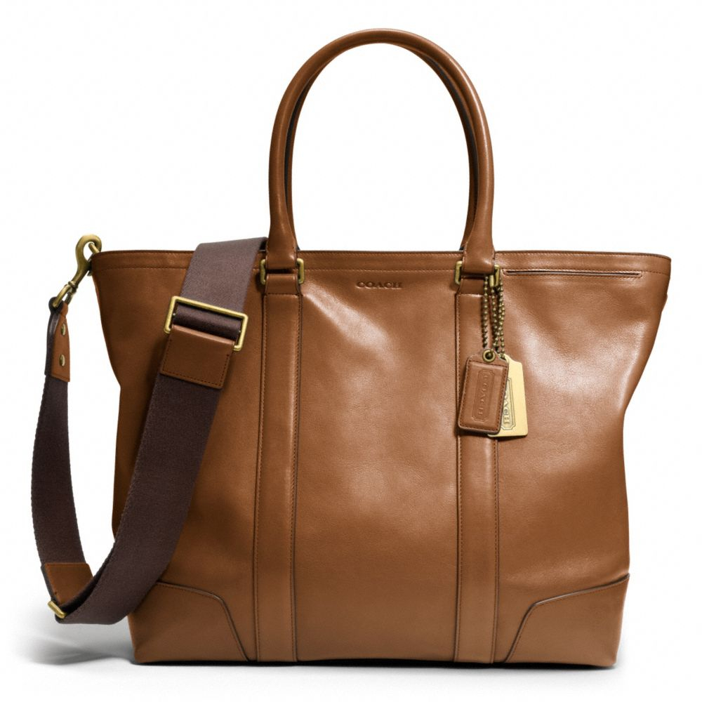 Leather tote coach cheap