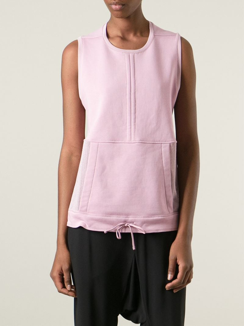 Lyst Helmut Lang Sleeveless CottonBlend Sweatshirt in Pink