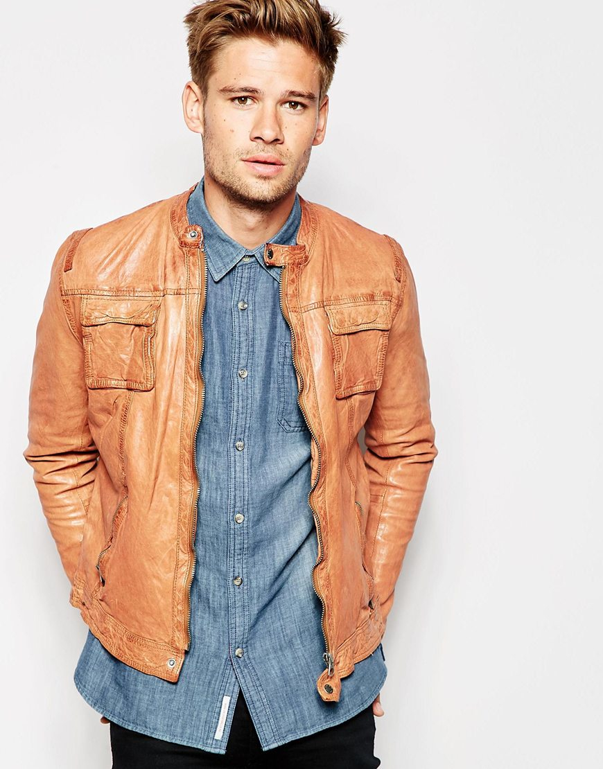pepe jeans leather jacket