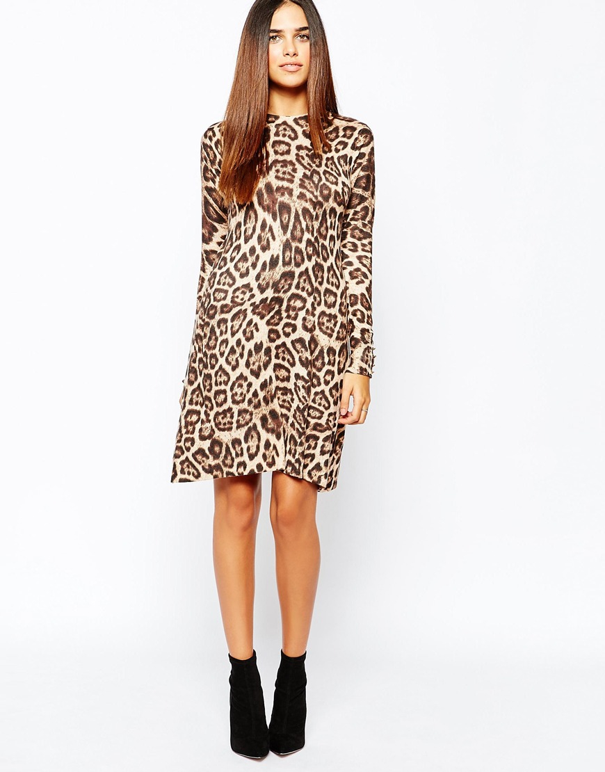 leopard print swing dress