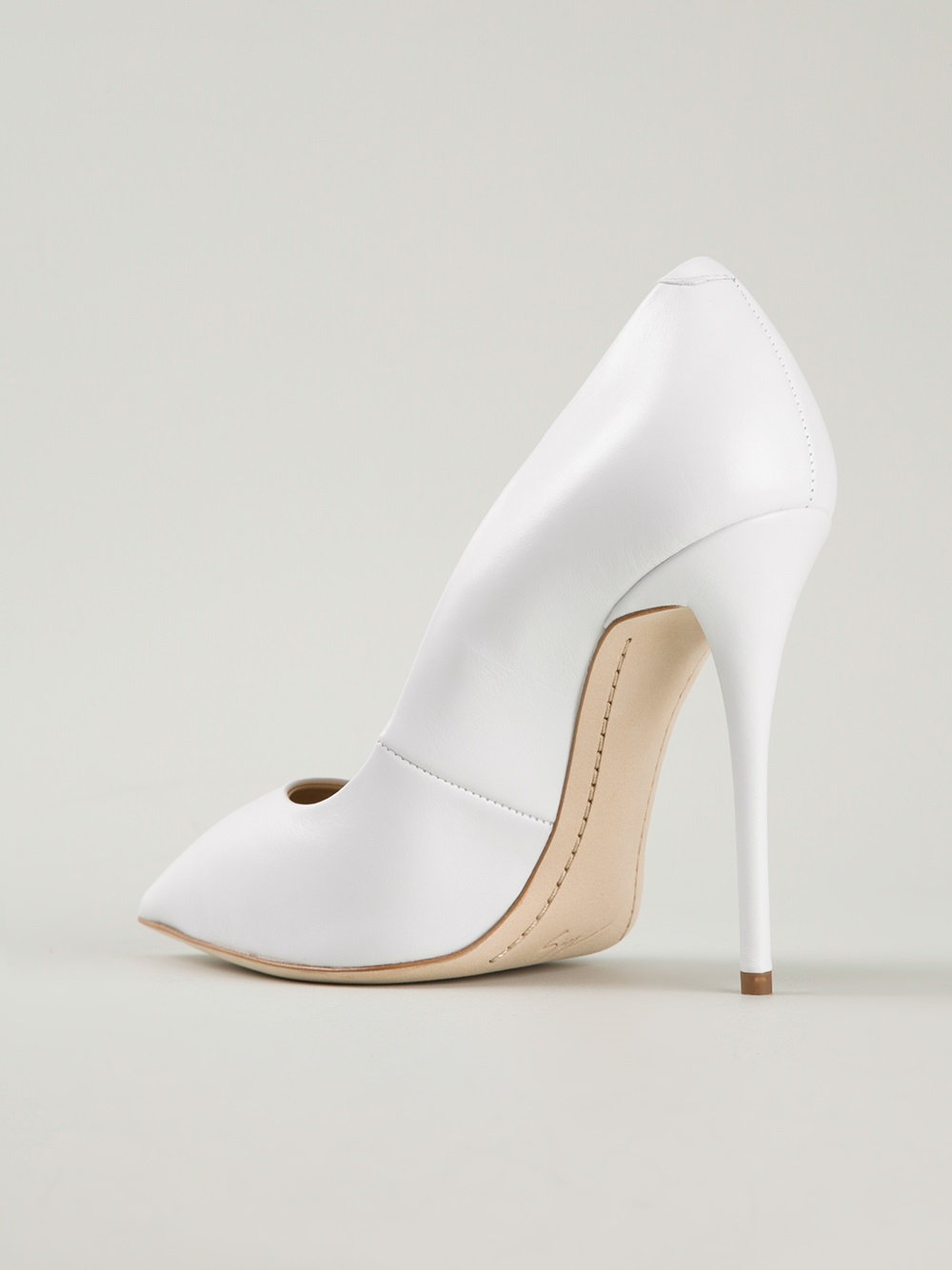 Giuseppe Zanotti Pointed Toe Pumps in White - Lyst