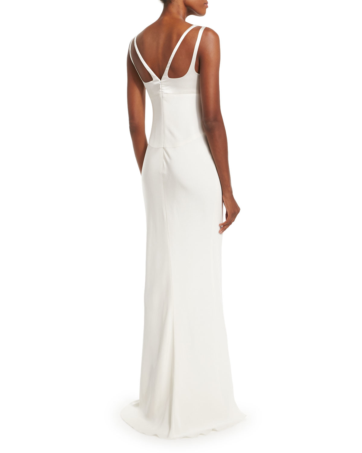 Narciso Rodriguez Sweetheart Neck Silk Gown W Harness Straps In