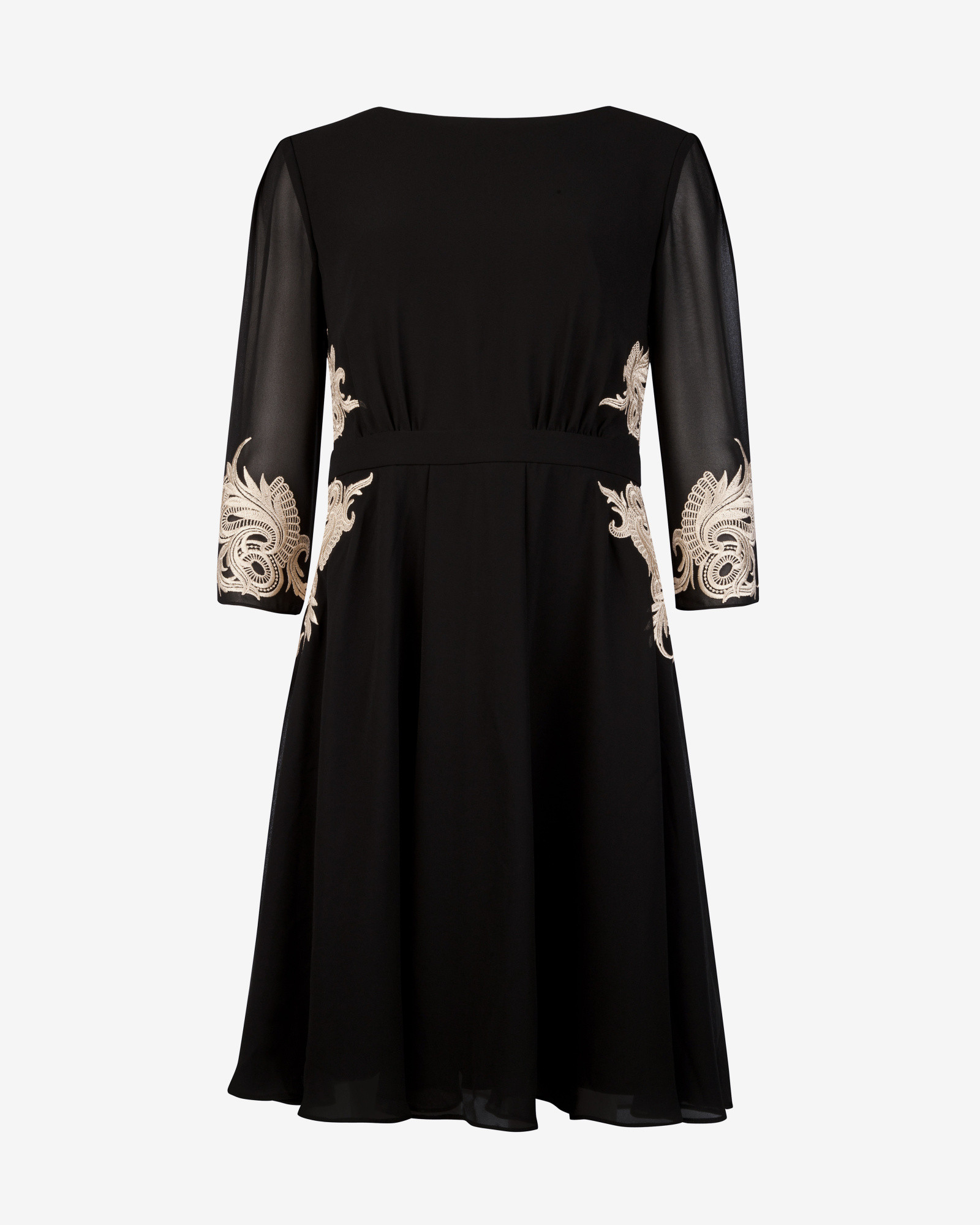 Ted Baker Embroidered Dress in Black - Lyst