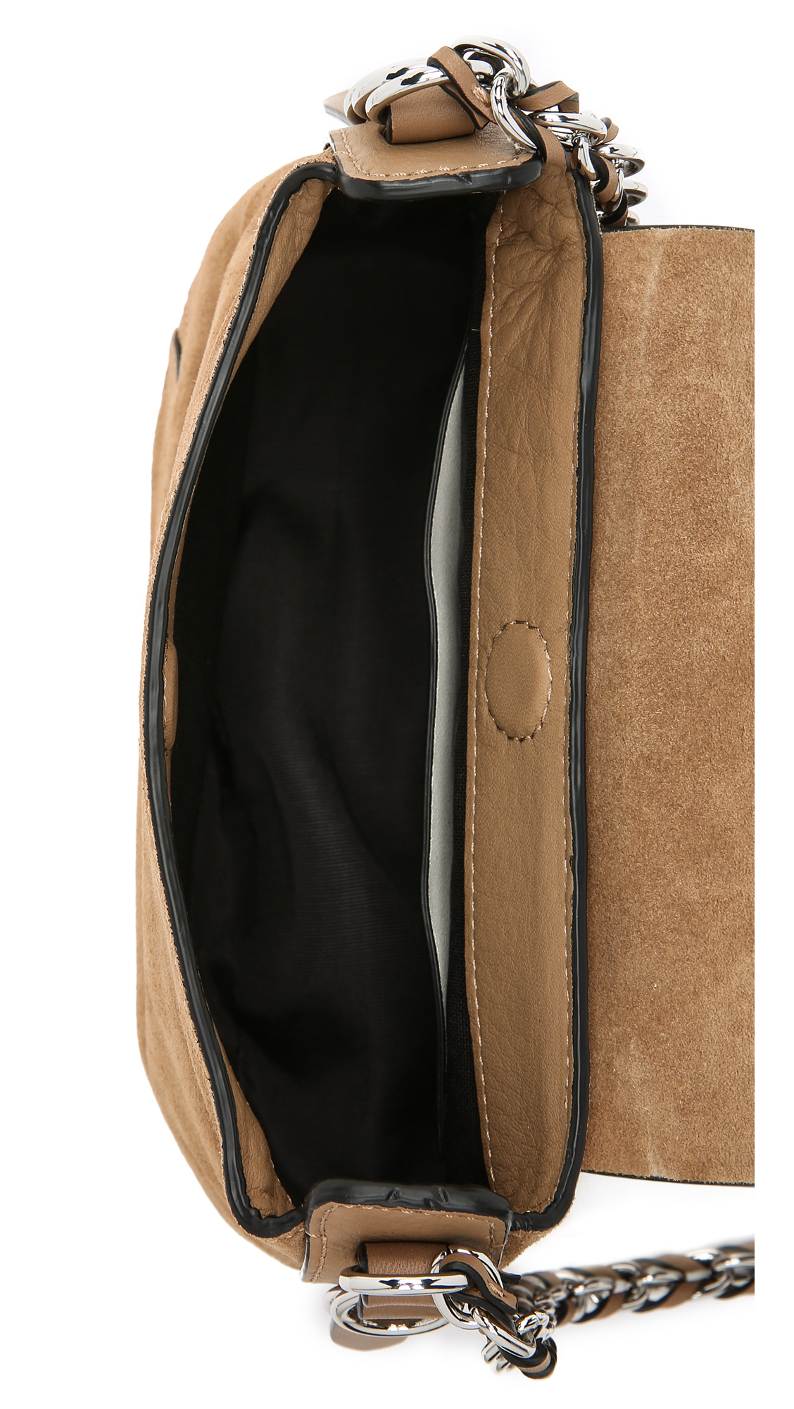 Rag & Bone Bradbury Mini Flap Chain Hobo Bag - Camel Suede ...
