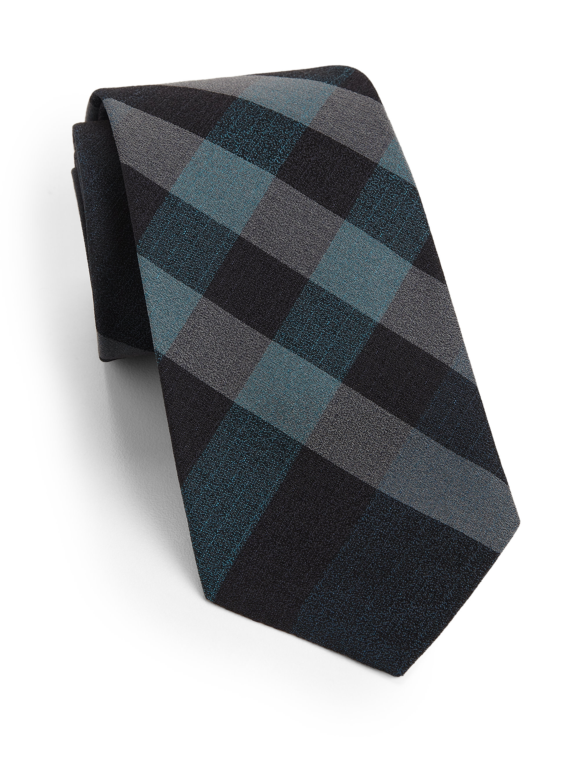 Burberry Rohan Big Check Tie in Black (Green) for Men - Lyst