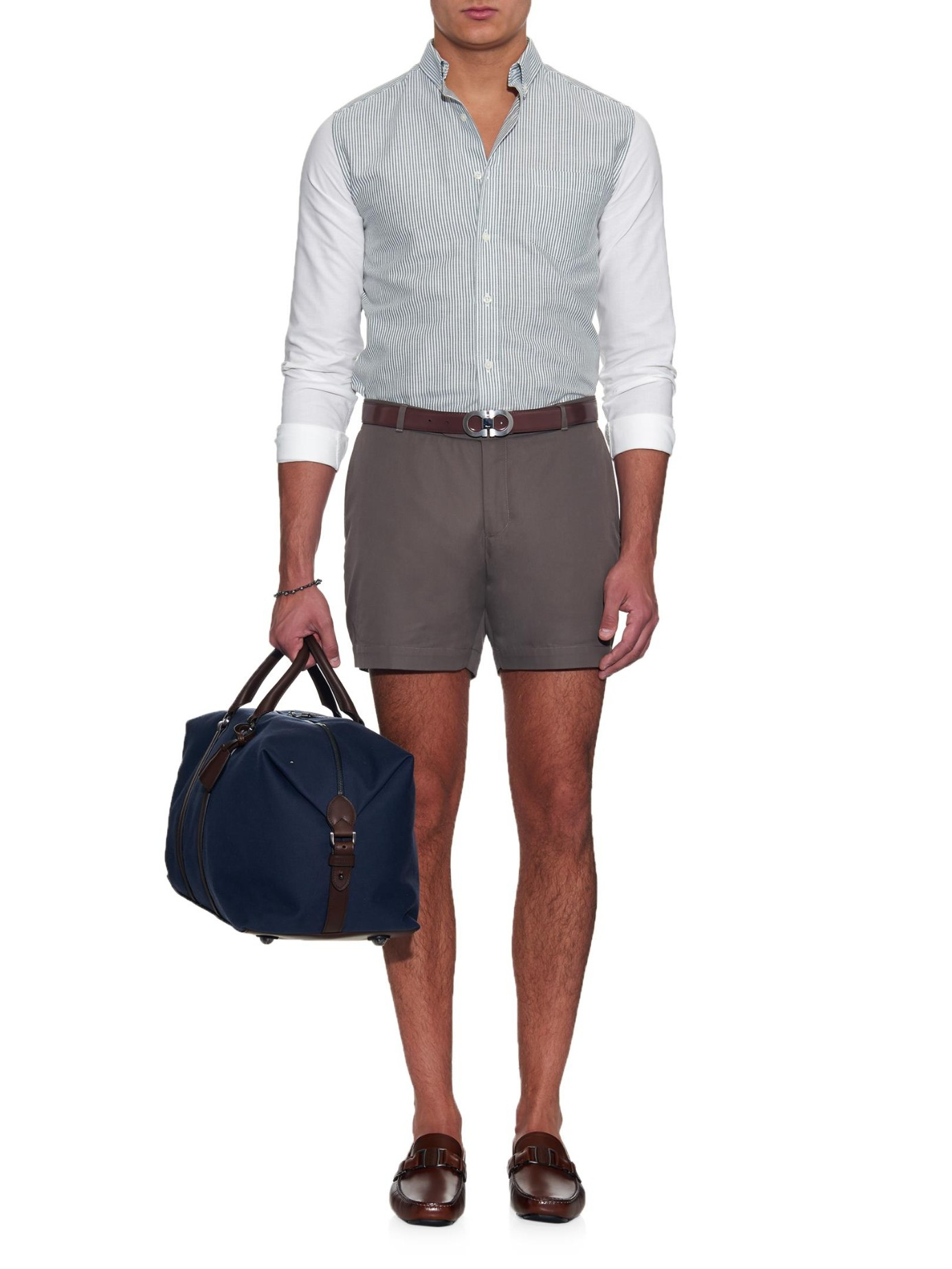 men's double gancini reversible leather belt