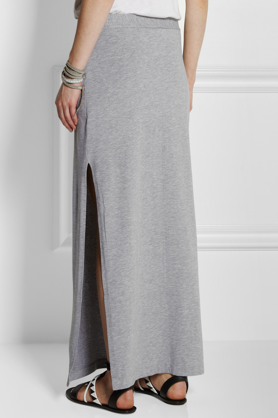 Lyst - Splendid Always Stretch-Jersey Maxi Skirt in Gray