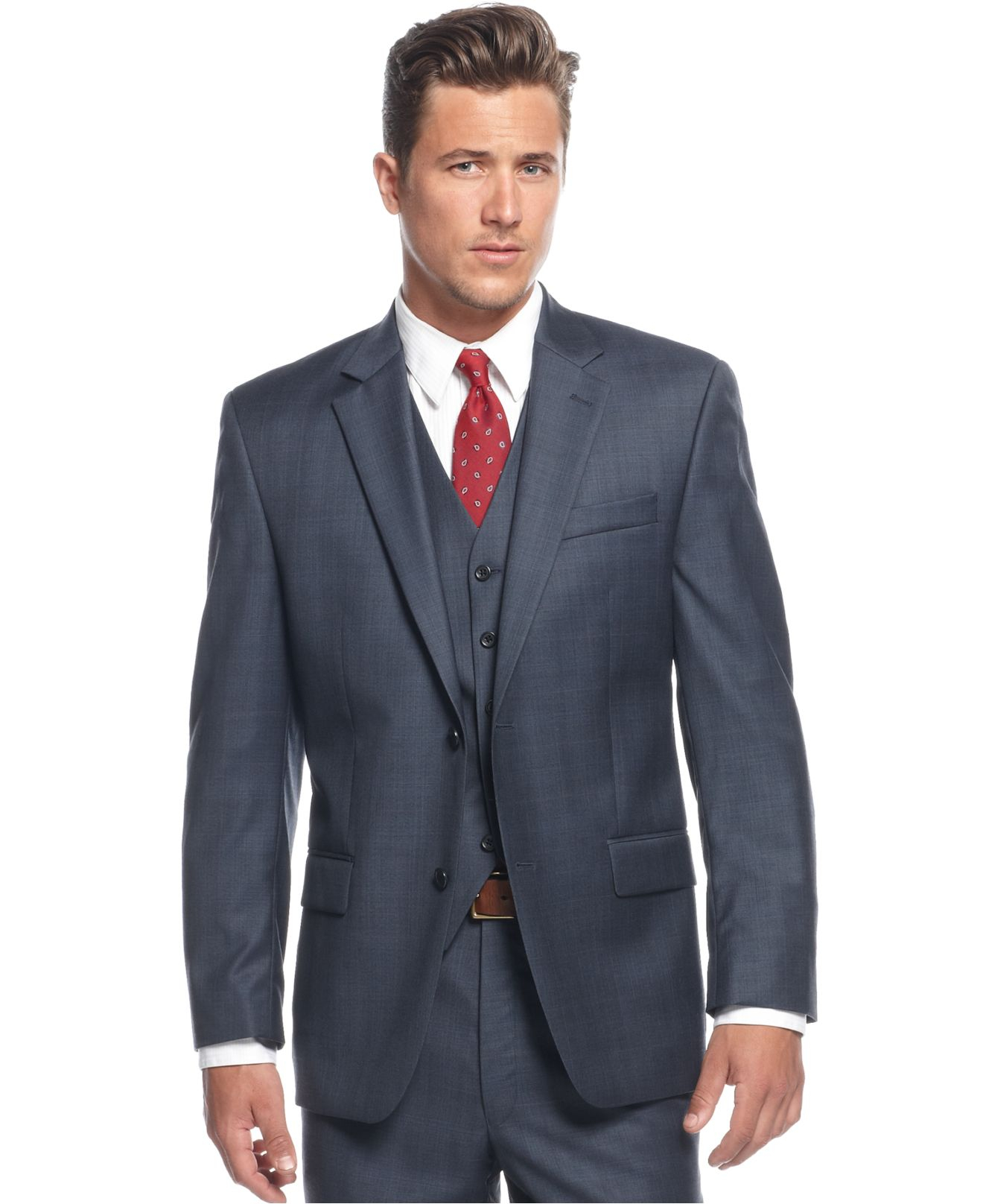 michael kors blue plaid suit