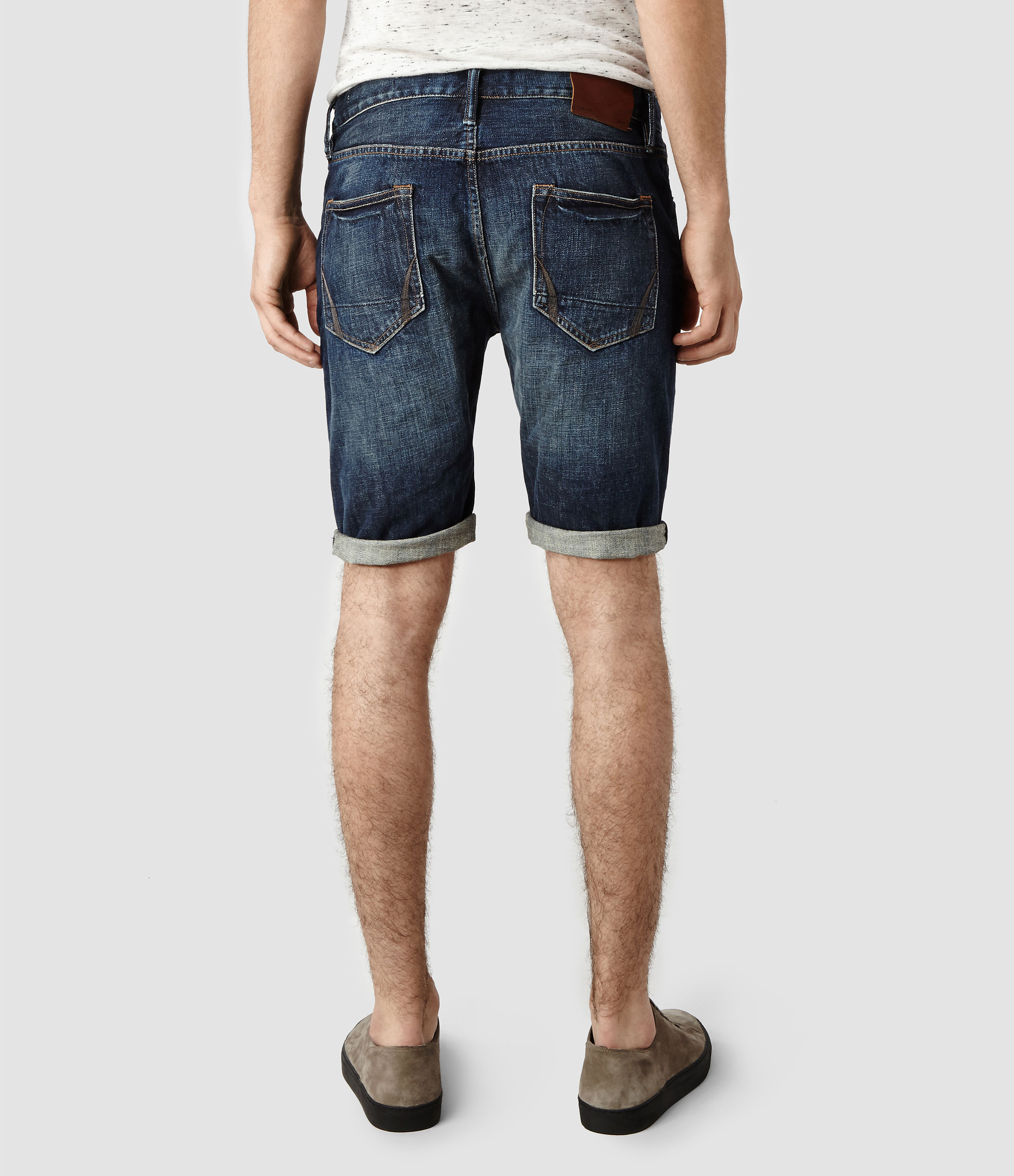 AllSaints Stamp Switch Denim Shorts in 