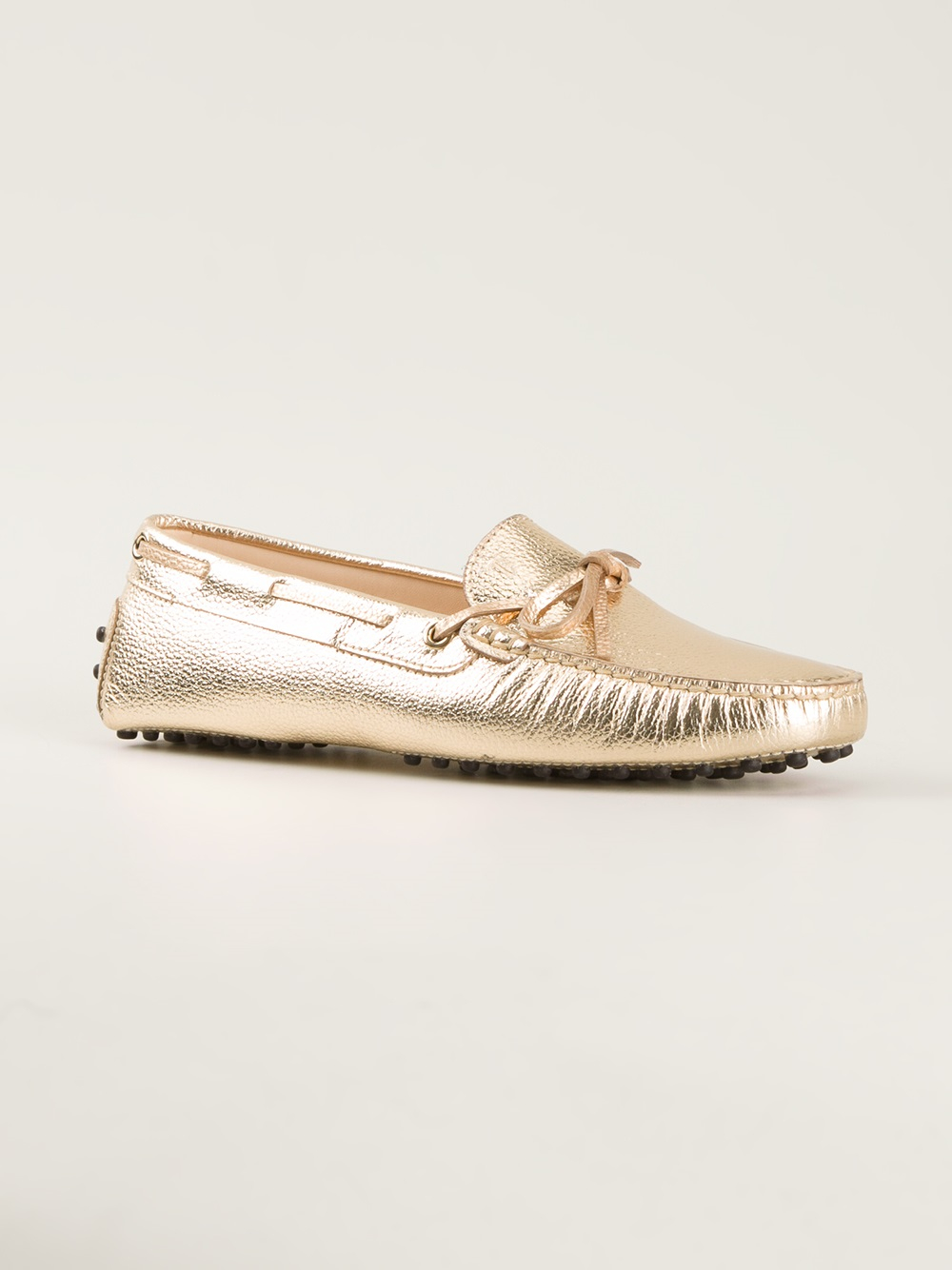 tod's gold loafers