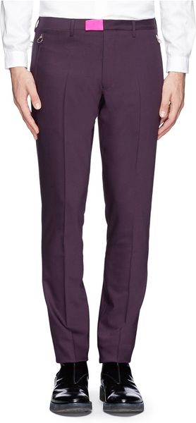 Paul Smith Contrast Waistband Trim Pants in Purple for Men | Lyst