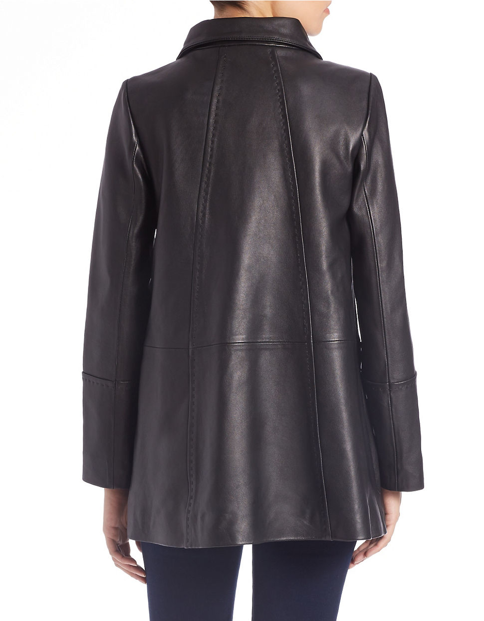 Jones New York Leather Jacket in Black Lyst