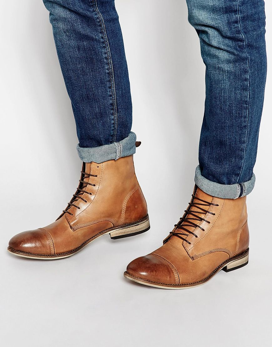 tan lace up boots mens